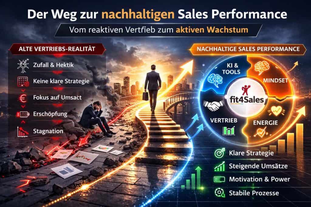 Transformation im Vertrieb von reaktiven Prozessen zu nachhaltiger Sales Performance mit dem fit4Sales Framework, KI, Mindset und Energie
