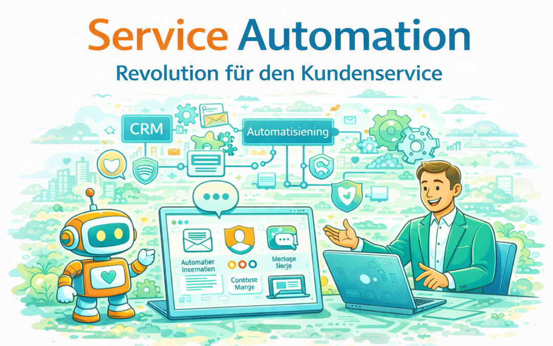 Service Automation im B2B: automatisierter Kundenservice mit CRM, Marketing Automation und KI-gestützten Supportprozessen.